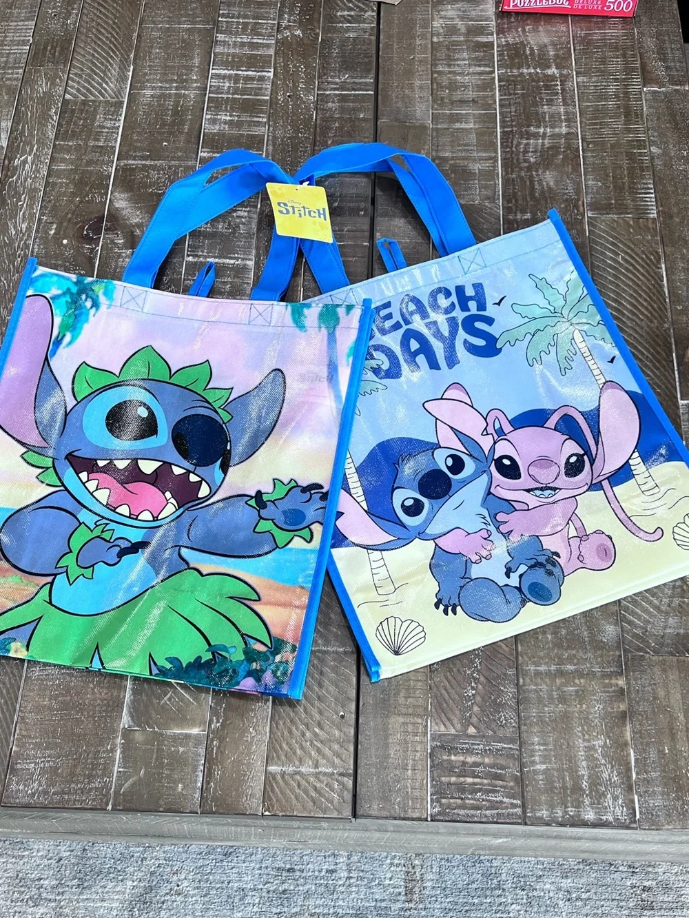 Disney Kids Reusable Tote Bag with Stitch and Angel- 2 pack